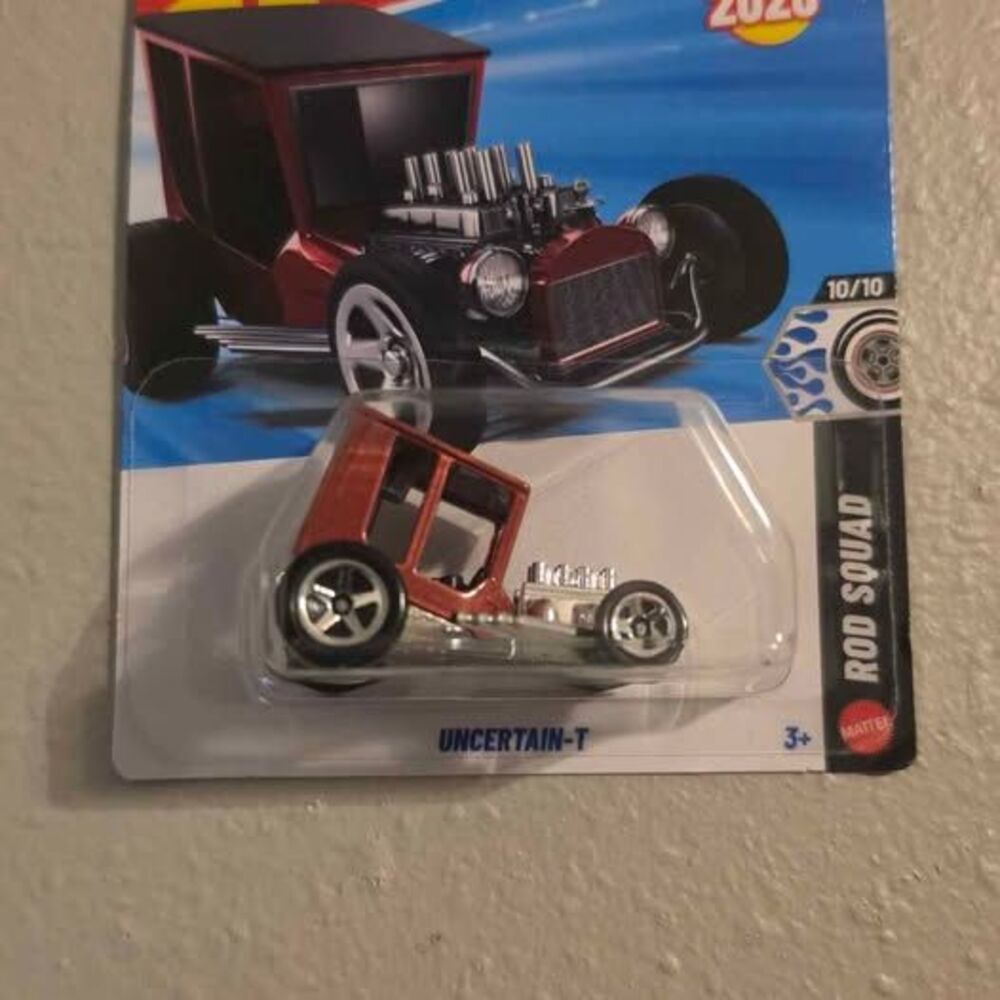 Hot Wheels Rod Squad Uncertain-T Metallic Red Die Cast Toy Car Mint